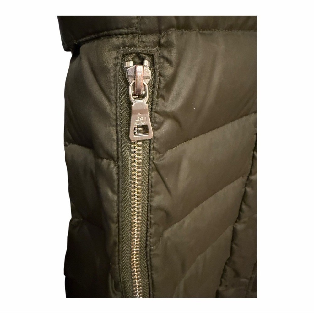 Sam Edelman Olive Green Lightweight Long Quilted Puffer Coat S Transition - Picture 5 of 11